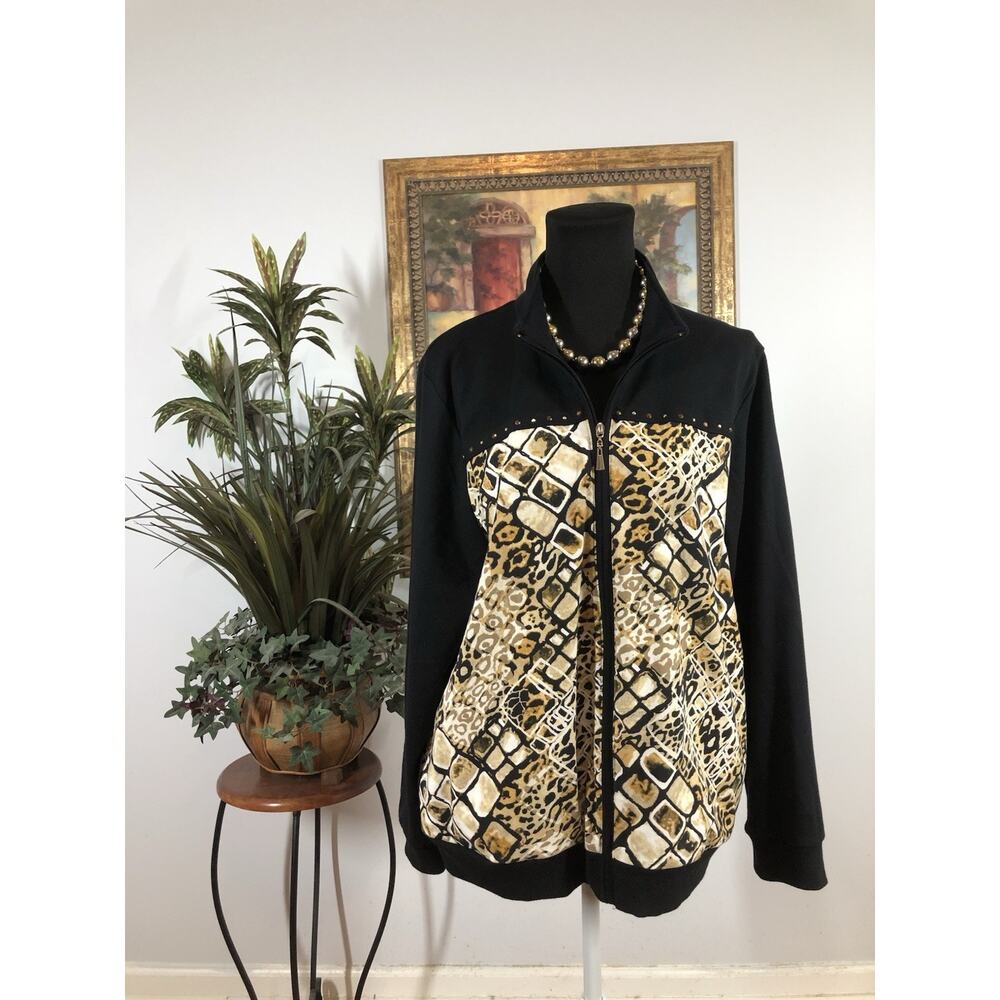 Alfred Dunner Women Coat Jacket 14 Long Sleeve Mock Neck Academia Old Money